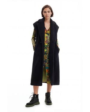 Desigual Long Fleece Gilet - Black