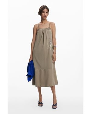 Desigual Straight Neckline Dress - Natural