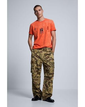 Desigual Camouflage Cargo Trousers, Cotton - Green