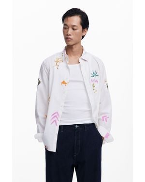 Desigual Hemd Mit Ethnischen Mustern - Weiß