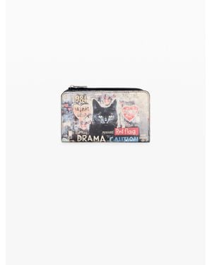 Desigual Medium Printed Wallet, Polyurethane - White