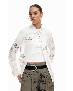 Desigual Long-Sleeved Paradise Shirt, Cotton - White