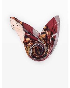 Desigual Rechteckiger Bedruckter Foulard, Viskose - Braun