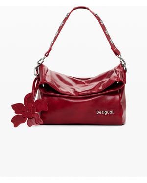 Desigual Medium Shiny Flap Bag - Red