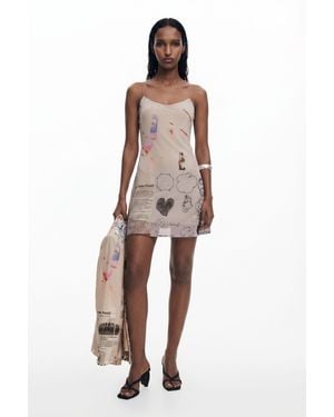 Desigual Dress Designed By Mr. Christian Lacroix, Polyester - Brown