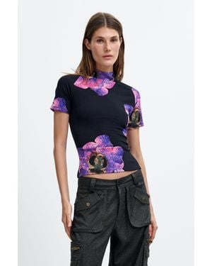 Desigual Printed Lacroix T-Shirt, Viscose - Black