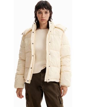 Desigual Textured Quilted Jacket - Natural