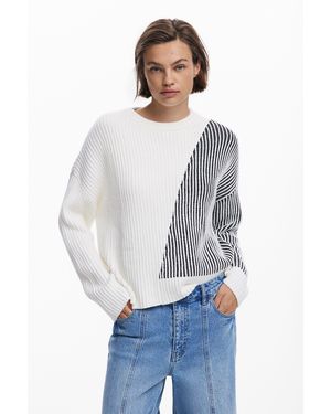 Desigual Combined Turtleneck Jumper - Grey