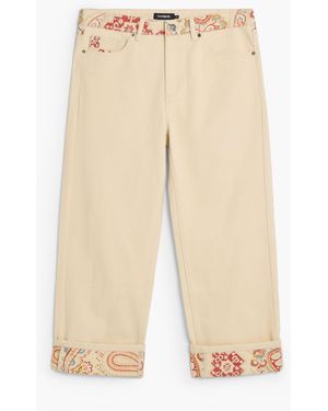 Desigual Paisley Trousers 100% Cotton, Cotton - Natural