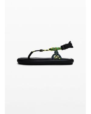 Desigual Flat Rope Sandals, Polyester - Black