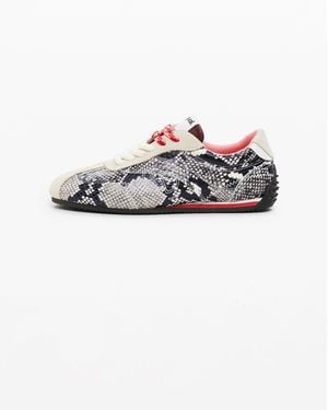 Desigual Snake Print Trainers, Cow Leather - White