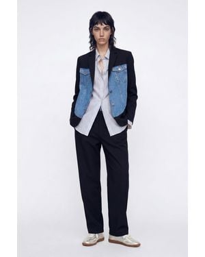 Desigual Hybrid Tailored Pants - Blue