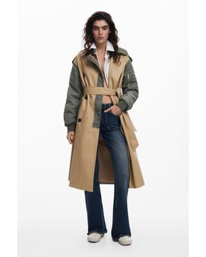 Desigual Combined Parka - Brown