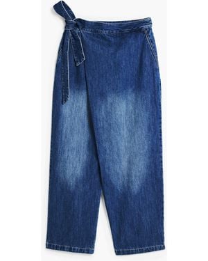 Desigual Baggy Wrap-Style Jeans, Cotton - Blue