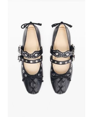 Desigual Ballet Flats With Leather-Effect, Polyurethane - Blue