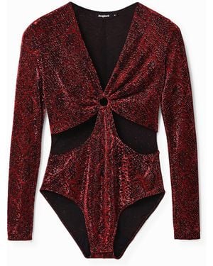 Desigual Shiny Cut-Out Body - Red