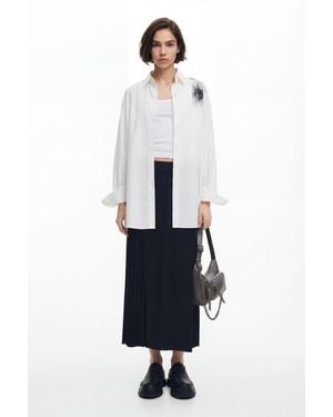 Desigual Pleated Midi Skirt, Polyester - Black
