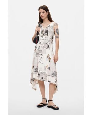 Desigual Sleeveless Printed Dress, Viscose - Natural