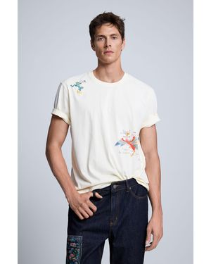Desigual Embroidered T-Shirt, Cotton - White