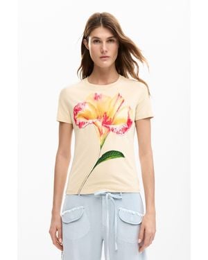 Desigual Hibiscus T-Shirt, Cotton - White