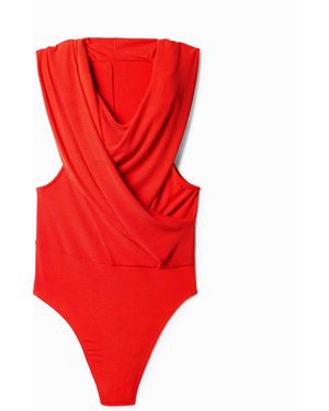 Desigual Nathy Peluso Hooded Bodysuit, Polyester - Red