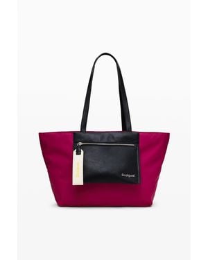 Desigual Shopper Bag, Polyamide - Pink