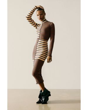Desigual High Neck Knit Dress, Cotton - Natural