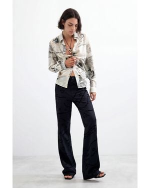 Desigual Long Printed Trousers - Blue