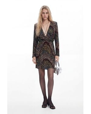 Desigual Sequin Short Dress, Polyester - Black