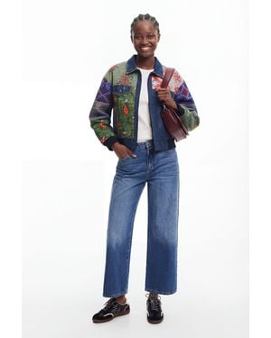 Desigual Patchwork Denim Jacket - Blue