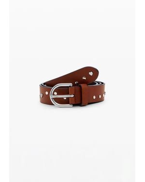 Desigual Studded Belt, Polyurethane - Brown