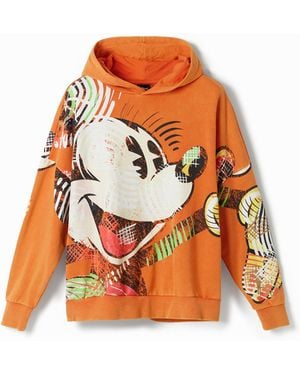 Desigual Oversize Mickey Mouse Hoodie - Orange