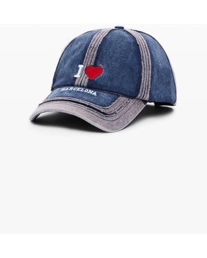 Desigual Embroidered Cap "I Love Barcelona" Botter, Cotton - Blue