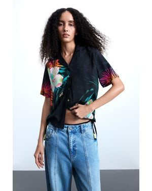 Desigual Tropical Shirt, Viscose - Blue