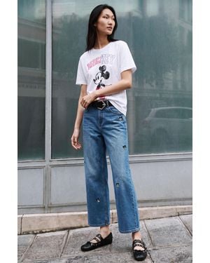 Desigual Mickey Culotte Jeans, Cotton - Blue