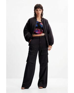 Desigual M. Christian Lacroix Cargo Trousers, Polyester - Black