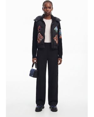 Desigual Combined Padded Vest - Black