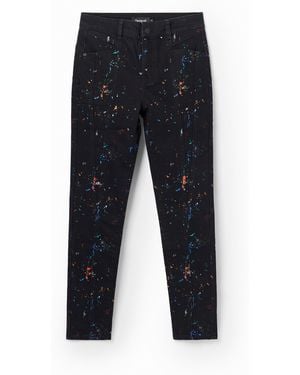 Desigual Paint Push-Up Skinny Jeans, Cotton - Blue