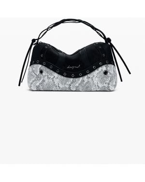Desigual Medium Studded Snake Bag - Black