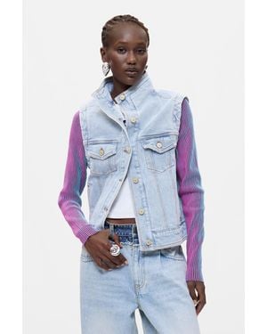 Desigual Detachable Jacket, Cotton - Blue