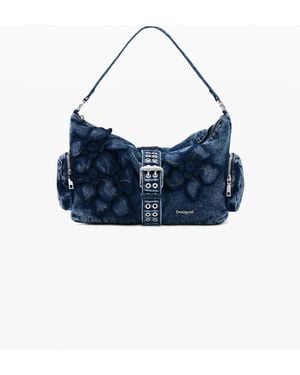 Desigual Medium Denim Floral Bag - Blue