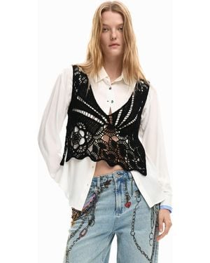 Desigual Long-Sleeve 2-In-1 Shirt, Cotton - White