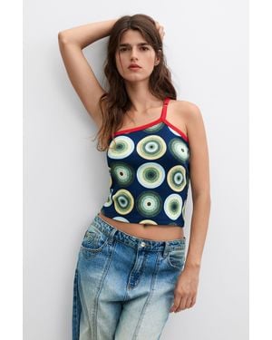 Desigual Vintage Printed Mini Skirt, Cotton - Blue