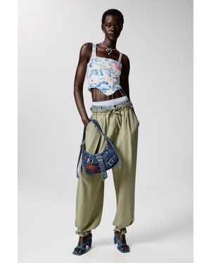 Desigual Hybrid Long Pants With Checks, Lyocell - Green