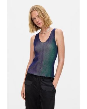 Desigual Strappy Knit T-Shirt - Blue