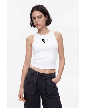 Desigual Sleeveless T-Shirt 100% Cotton, Cotton - White