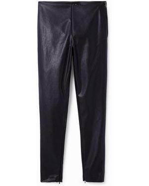 Desigual Leather-Effect Leggings, Polyurethane - Blue