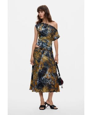 Desigual Straight Flocked Skirt - Black