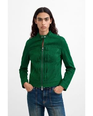 Desigual Short Faux Leather Jacket, Polyurethane - Green