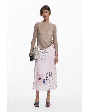 Desigual 2-In-1 Brushstroke Dress - White